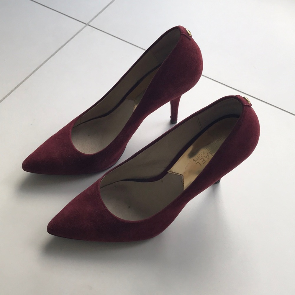 Burgundy suede Michael kors heels
